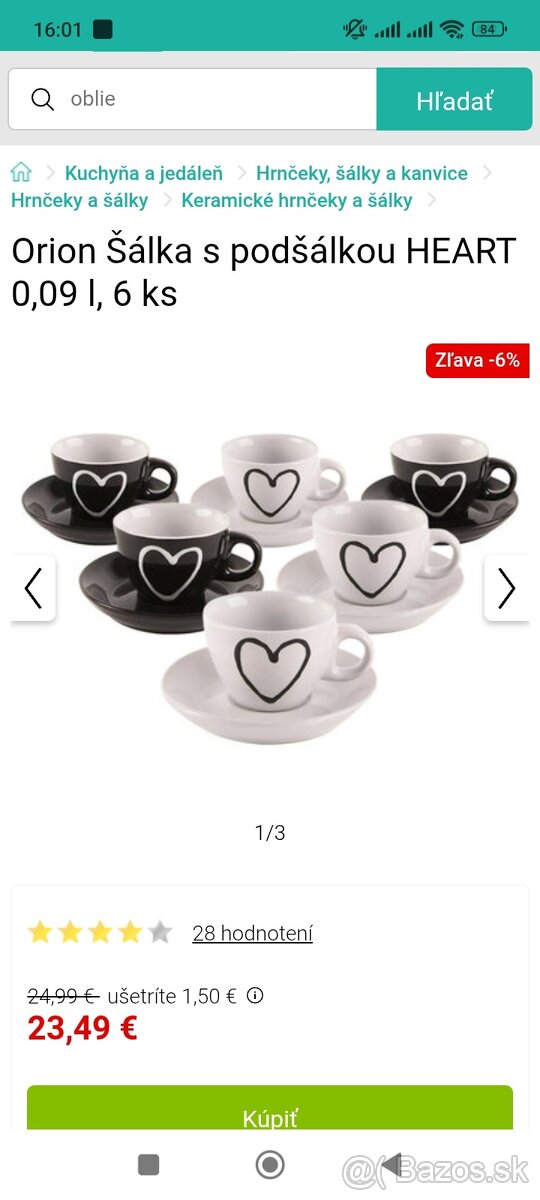 Šálky na kávu - sada - 4