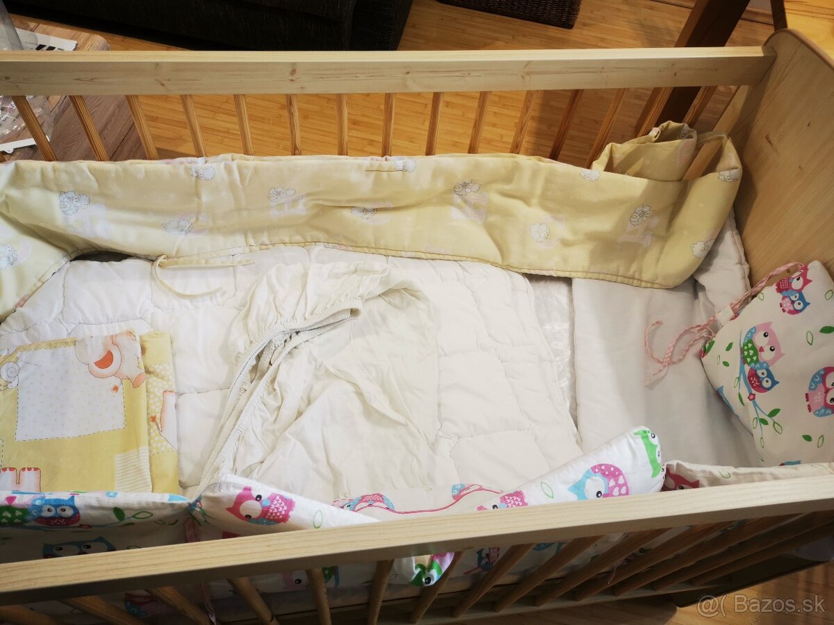 Detská postieľka s matracom, gum. poťah, perinka a vankúš... - 4