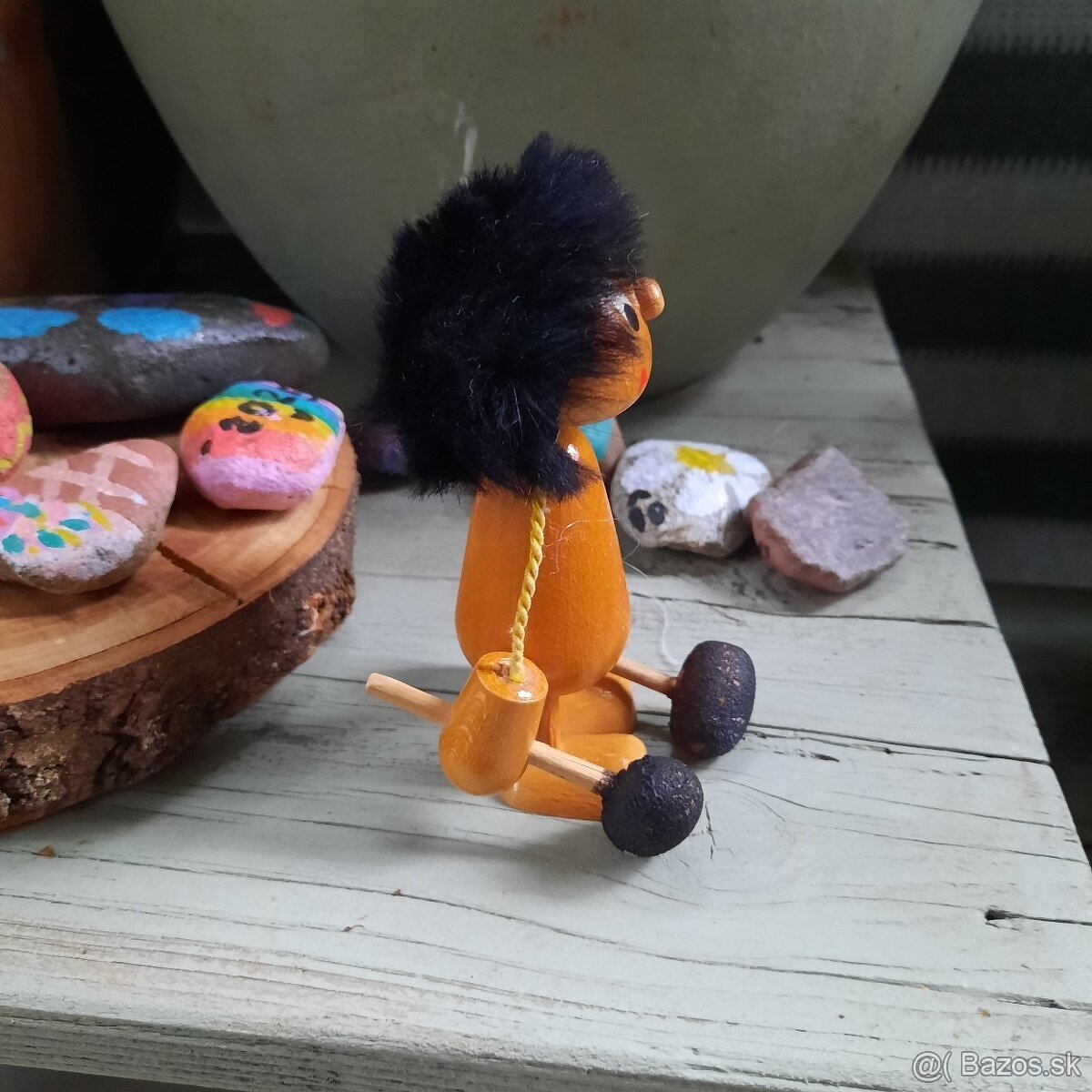 Praľudia/neandertálci starožitné drevené figúrky - 4