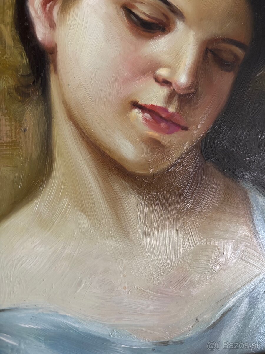 Obraz, Dívka, olejomalba 28x33 - 4