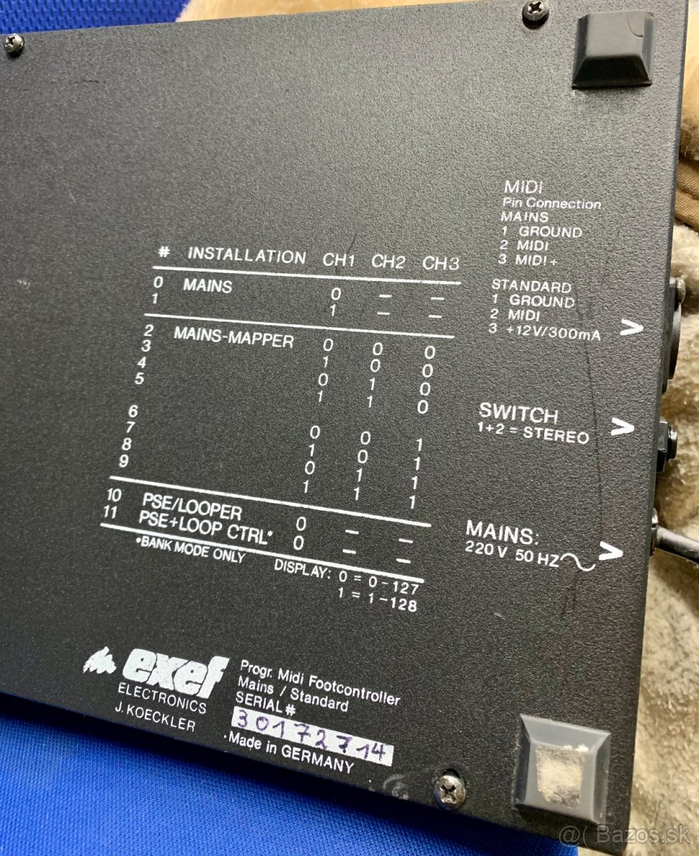 EXEF -progr. MIDI Footcontroller - 4