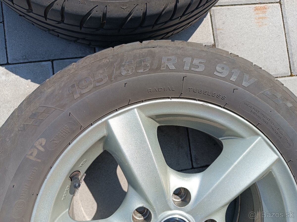 Predám elektróny 195x65 R15 5x114,3 - 4
