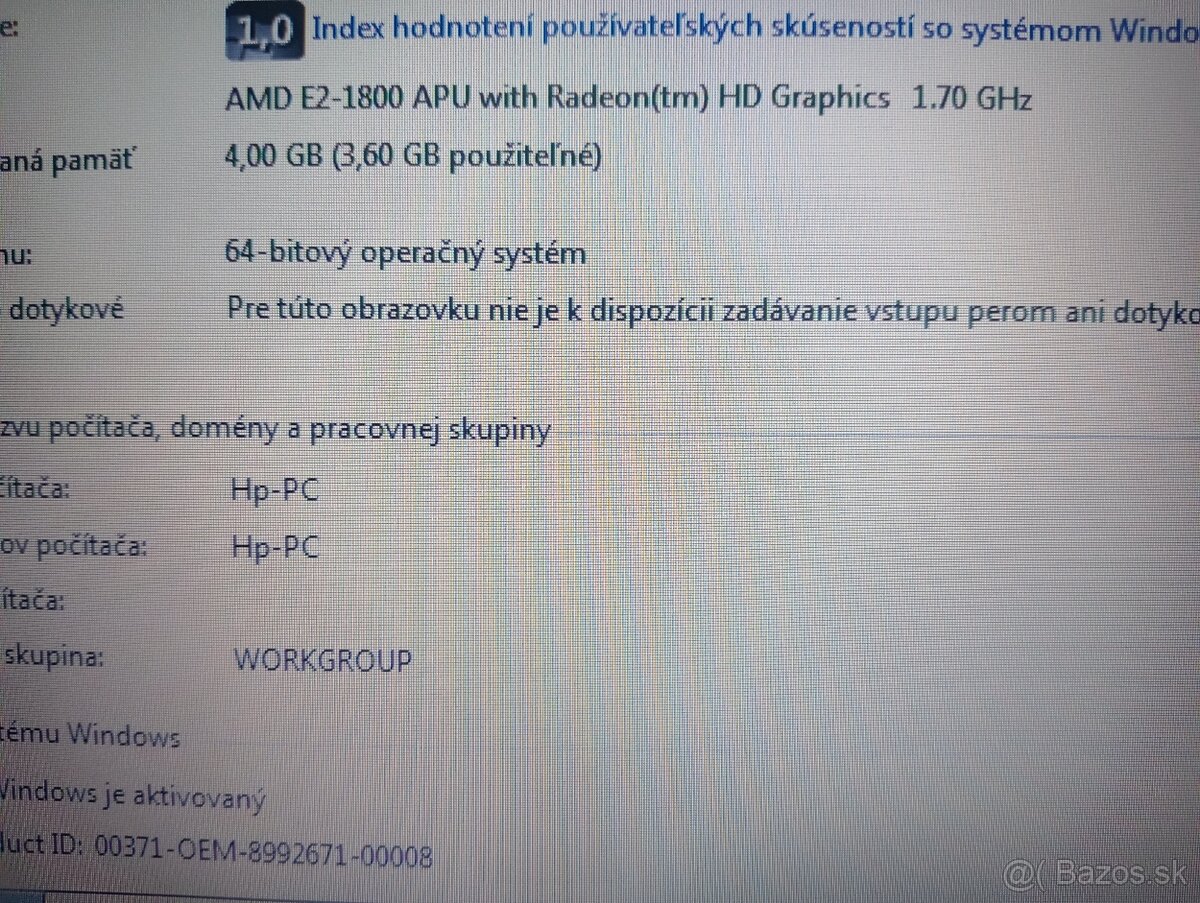 predám notebook HP 655 , Windows 7 - 4