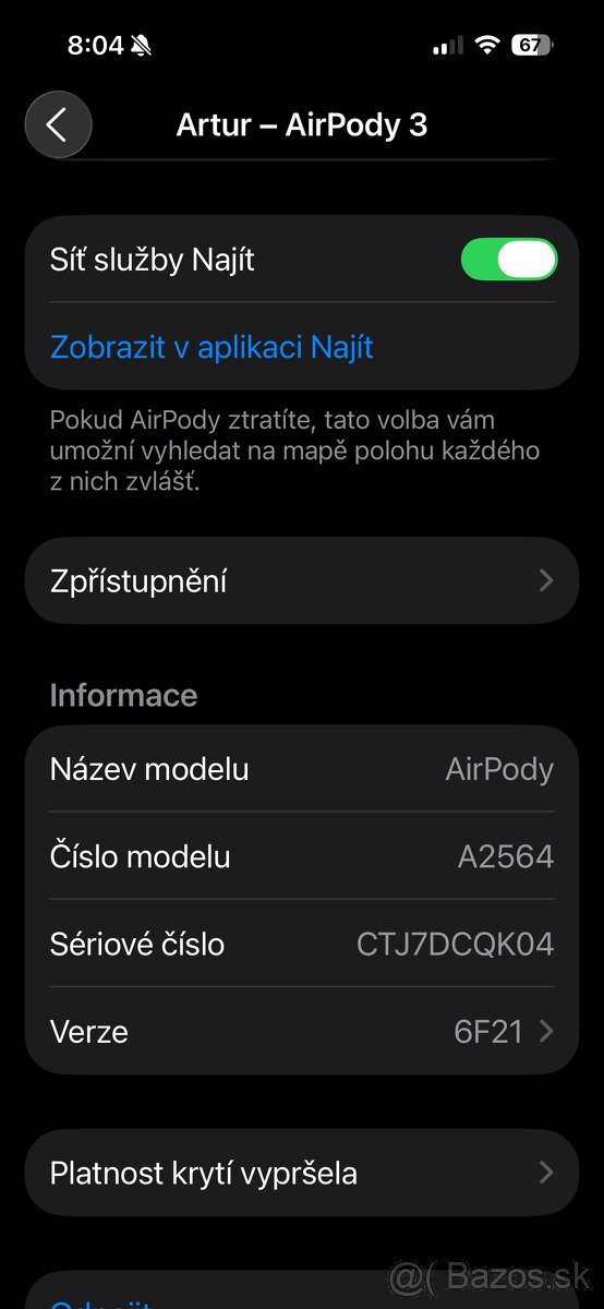 Sluchatka Apple Airpods 3 zaruka Datart - 4