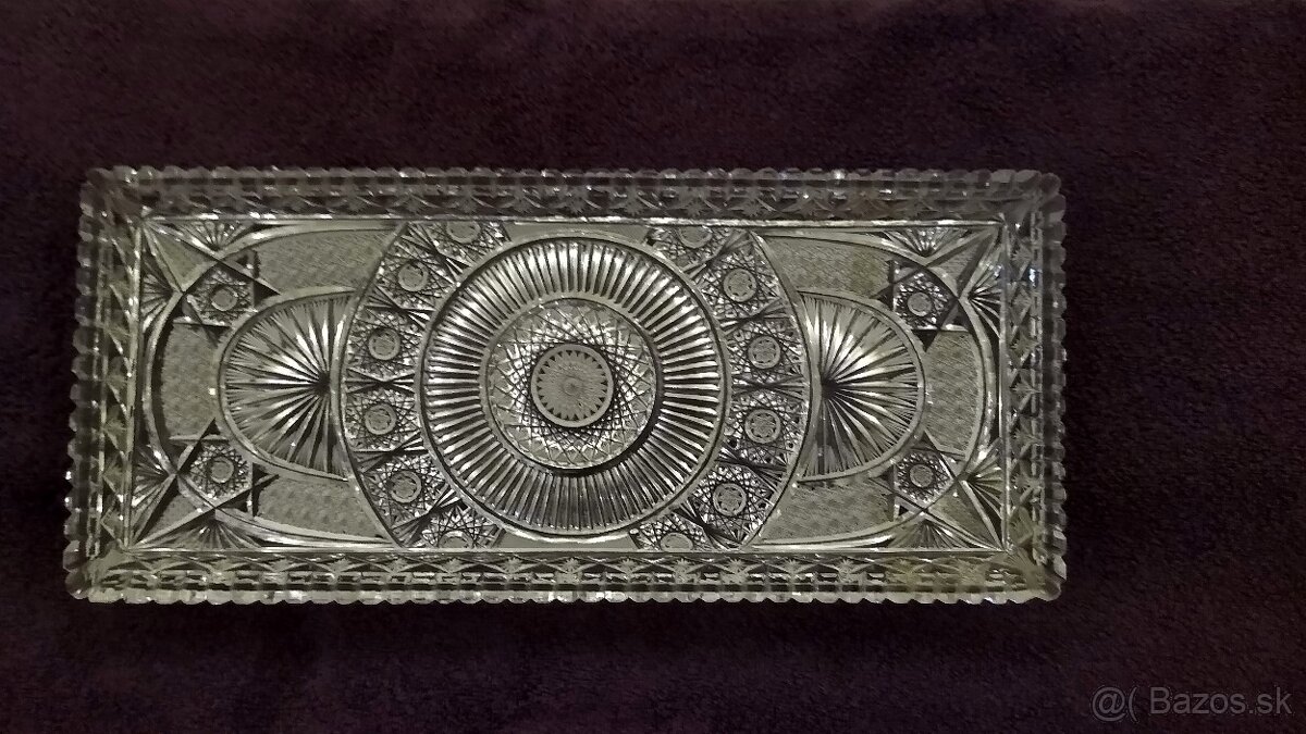 Krištáľová ručne brúsená tácka - 4