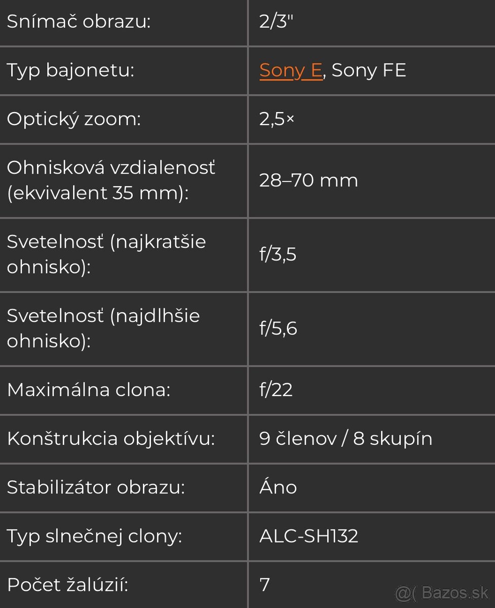 objektív FE 28–70 mm F3.5–5.6 OSS - 4