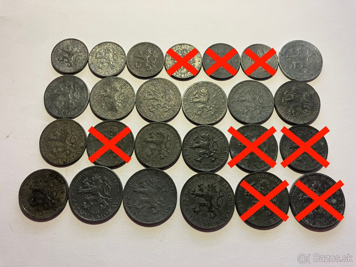 Protektorát Čechy a Morava obehové mince - 4