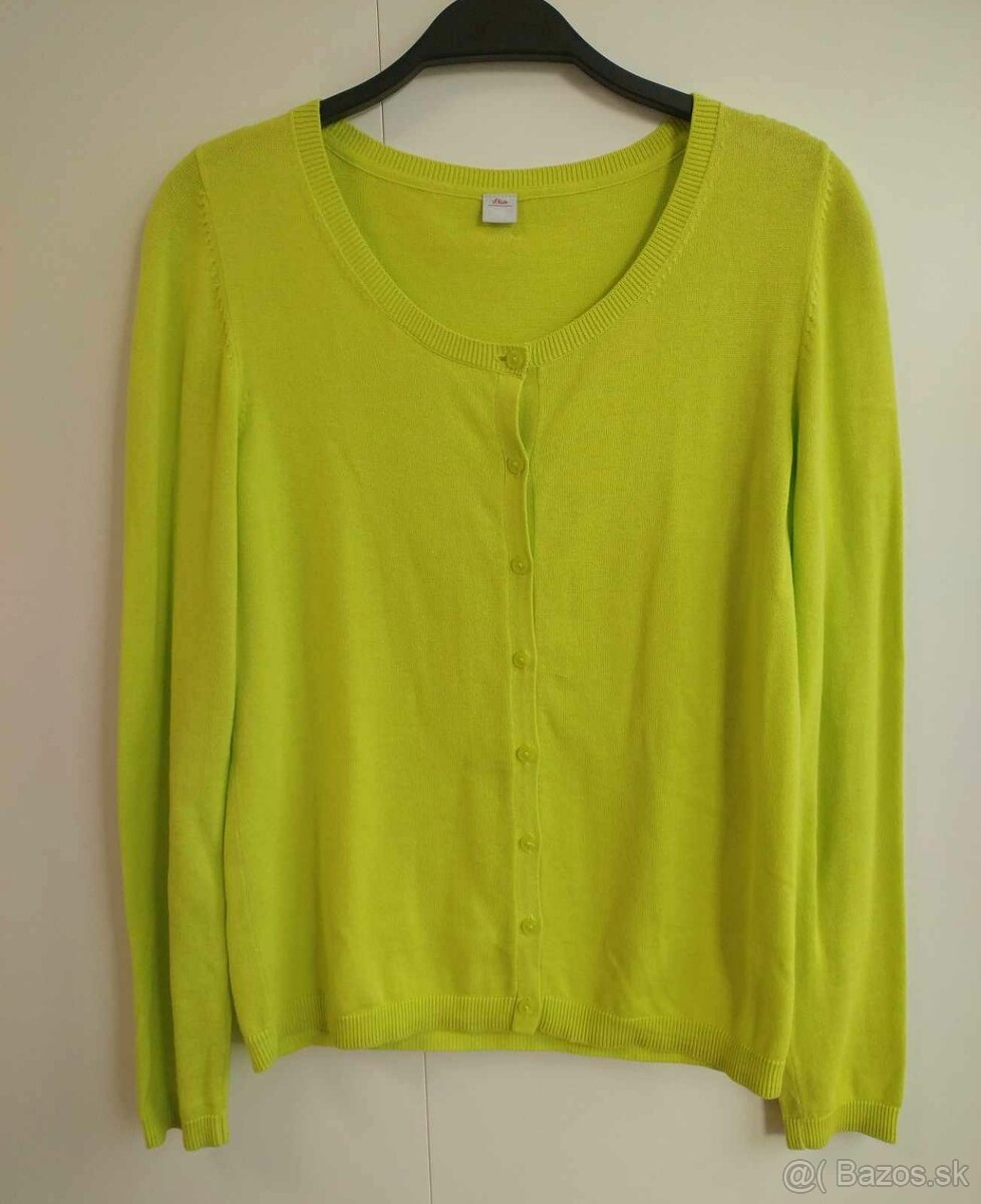 SET 2x sveter / kardigán na gombíky (červený, zelený) - 4