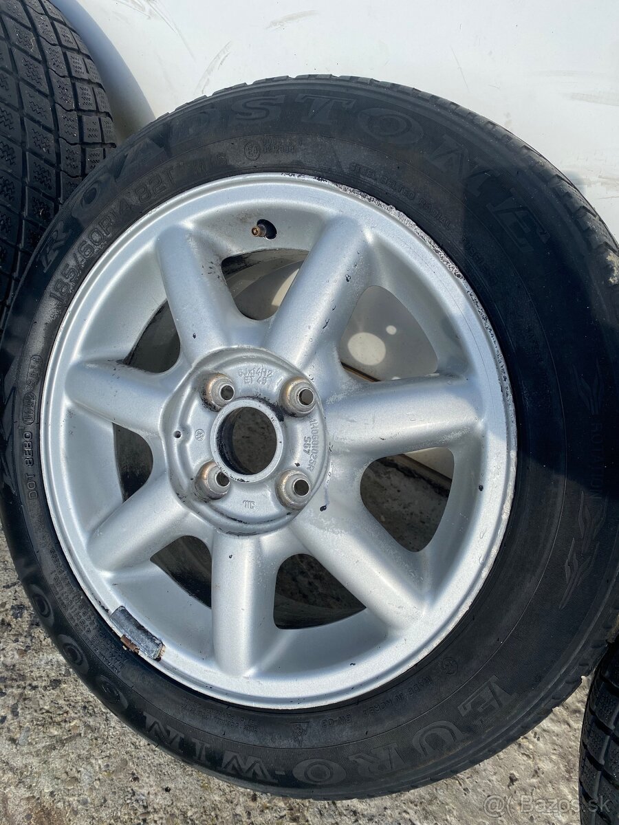 Disky VW Polo Vento Golf III 4x100 + zimné pneu 185/60R14 - 4