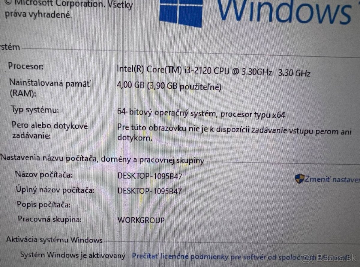 Počítač DELL.Intel i3-2120 2x3,30GHz.4gb ram.250gb HDD - 4