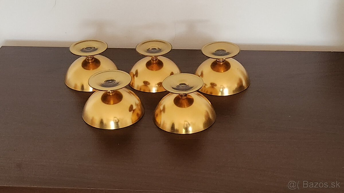 Retro zlatené poháre na zmrzlinu/dezert (5 ks) - 4