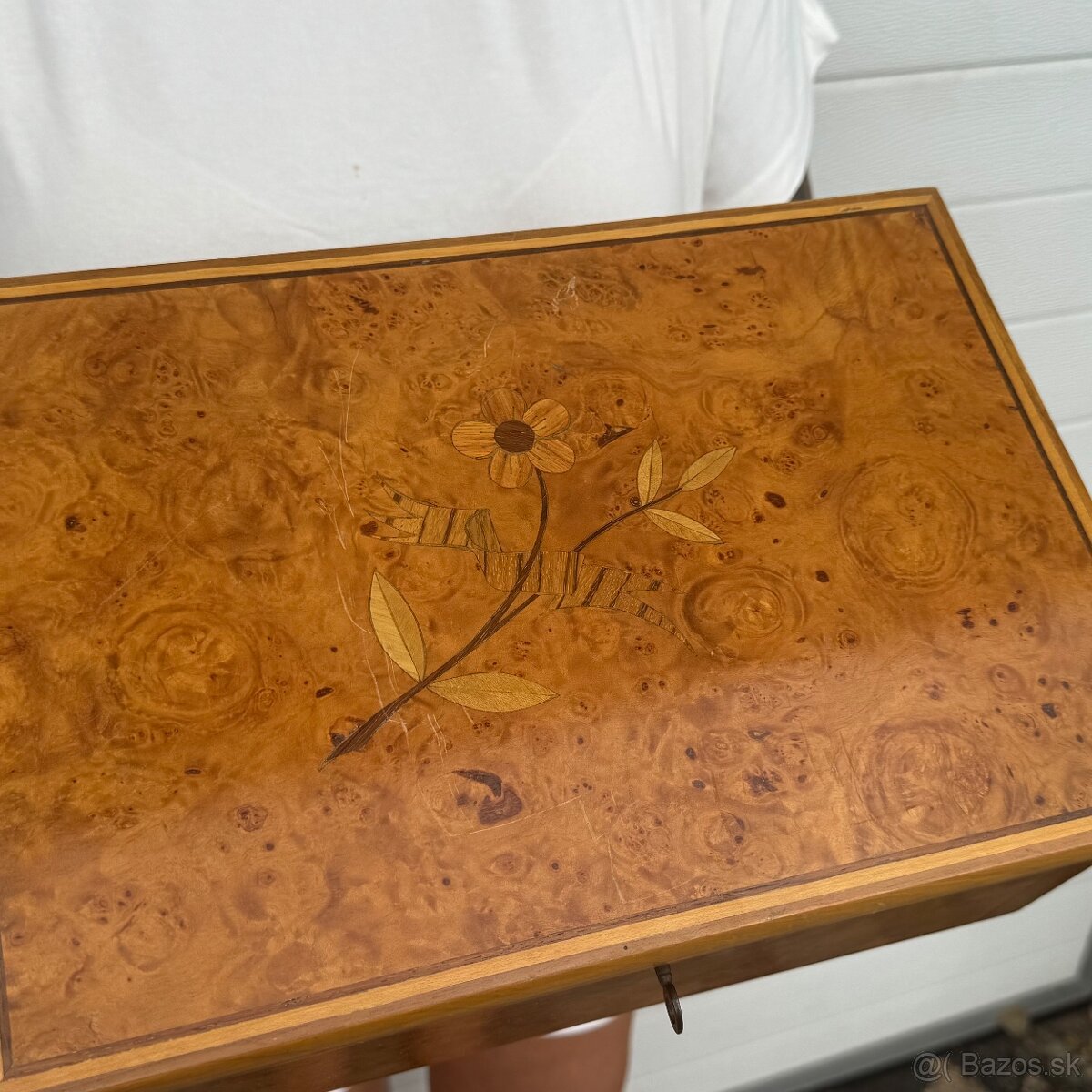 Starožitná velká šperkovnice – truhla s klíčkem - 4