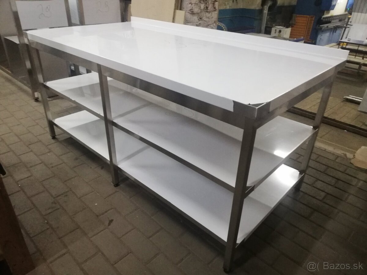 NEREZOVY PRACOVNY STÔL, S 2 POLICAMI - 4