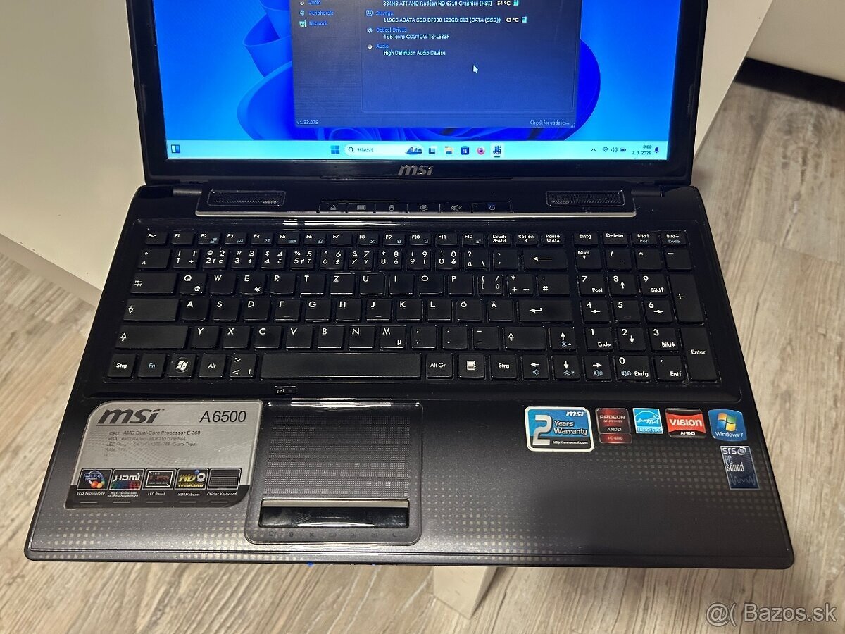 MSI A6500(GE60) s 15,6"HD LCD,AMD,6gb ram,128gb ssd - 4