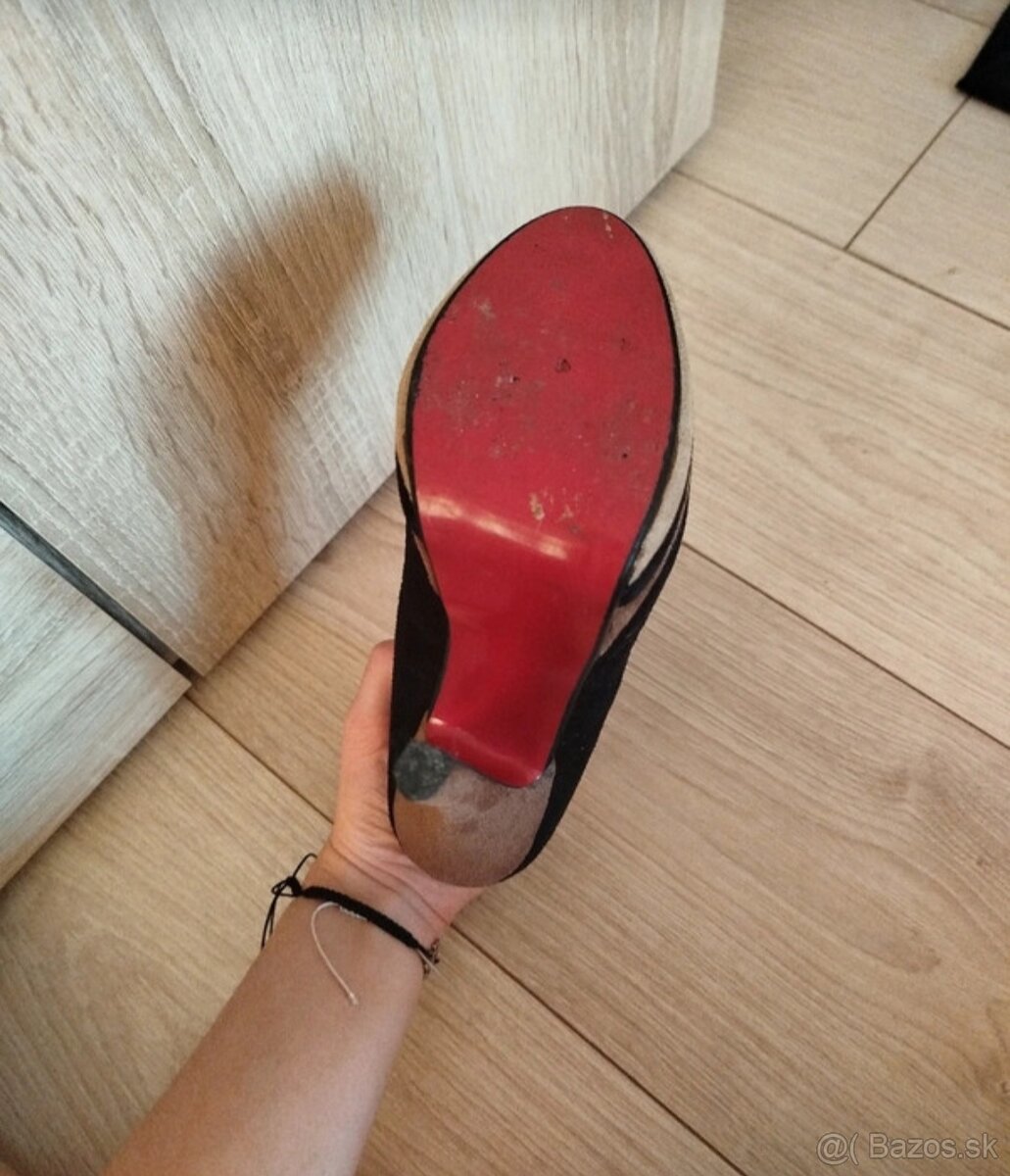 Čierne semišové lodičky 36 - 4