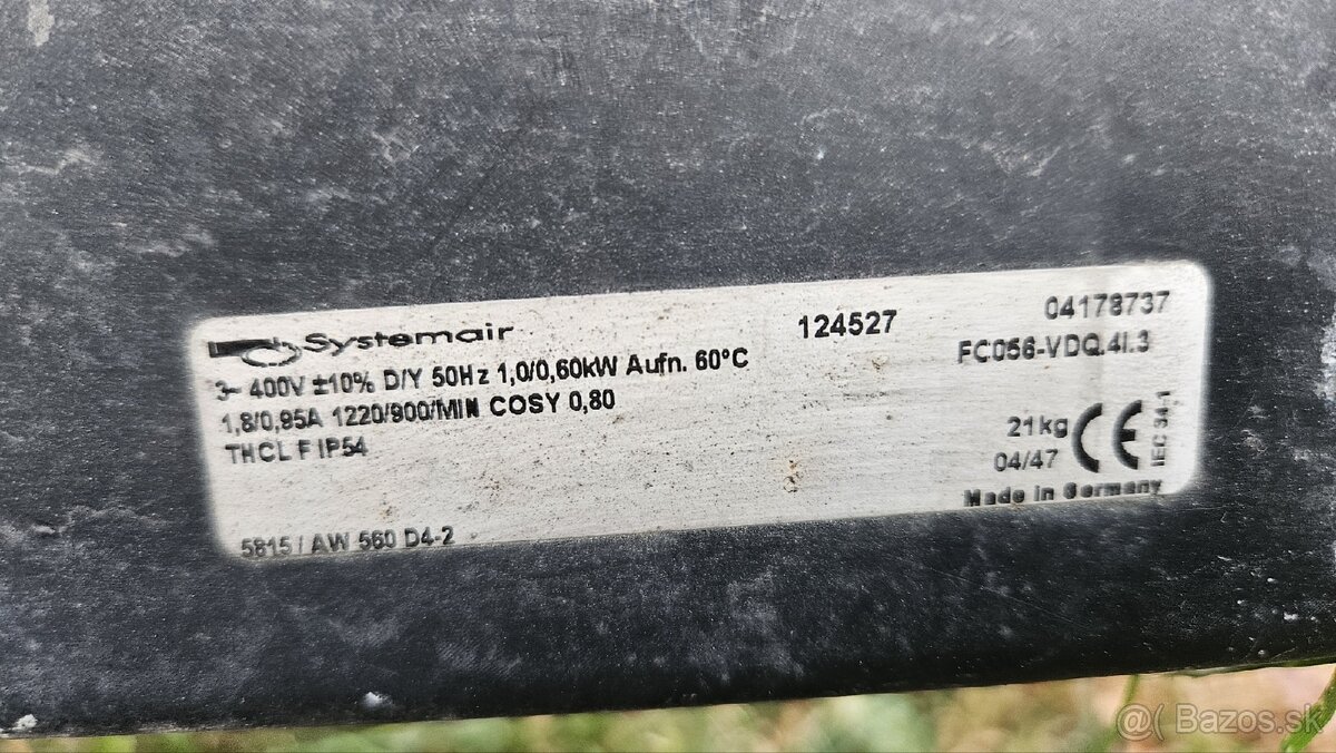 Ventilátor 1000W 1KW 400V - 4