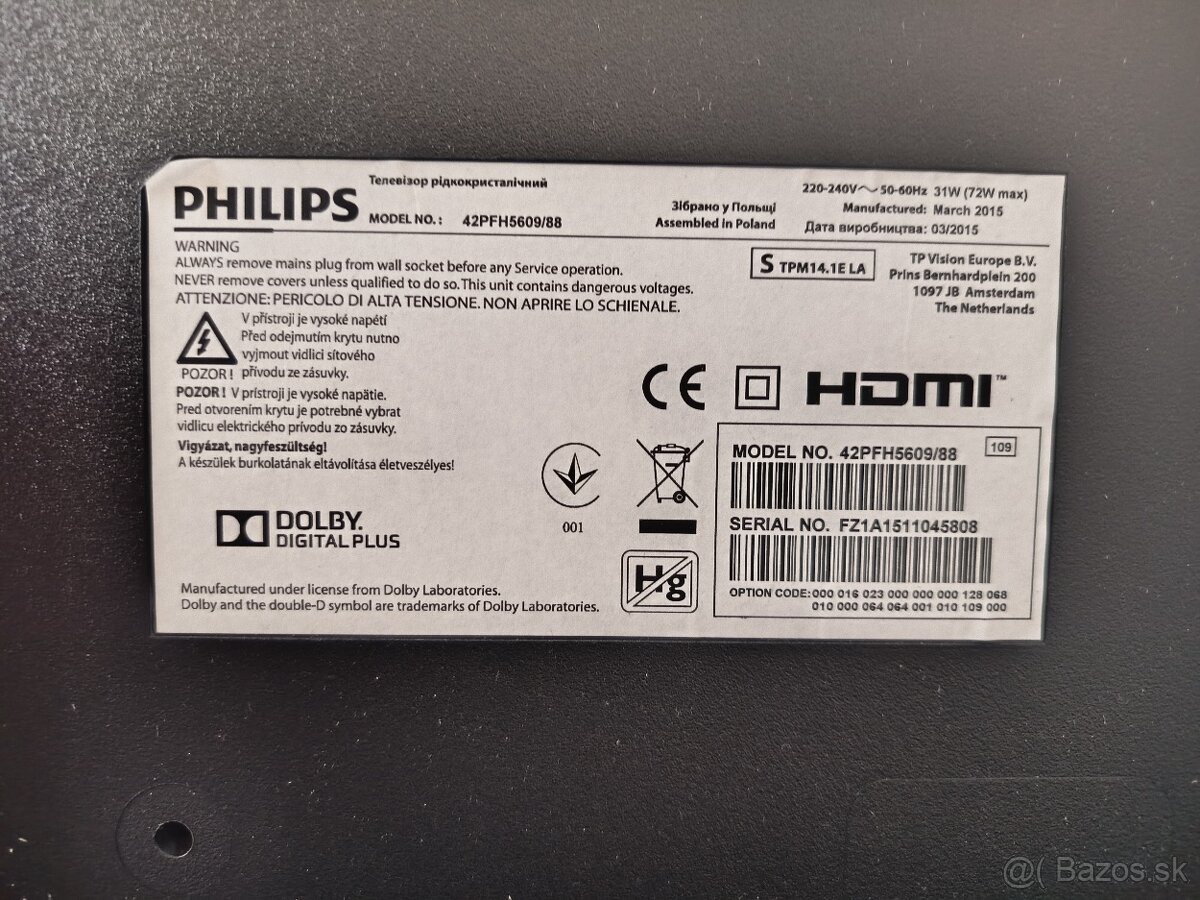 Full HD LED TV Philips 42' - 4