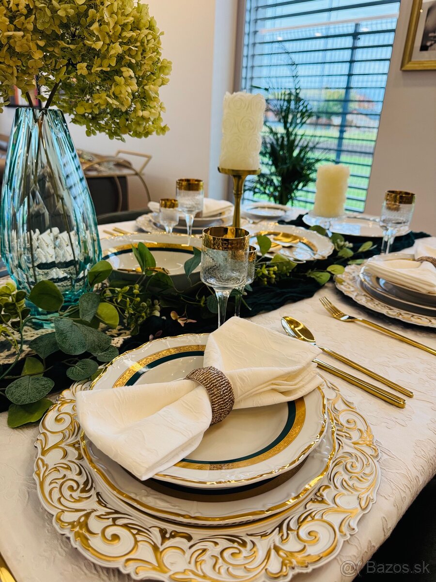 Nová pozlátená obedová súprava Thun pre 12 osôb-posielam - 4