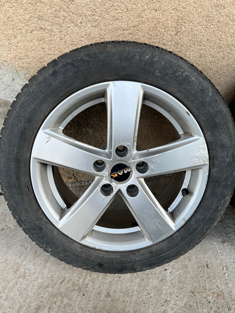 Hliníkové disky 16 5x112 + zimné pneu Dunlop 205/55 R16 - 4