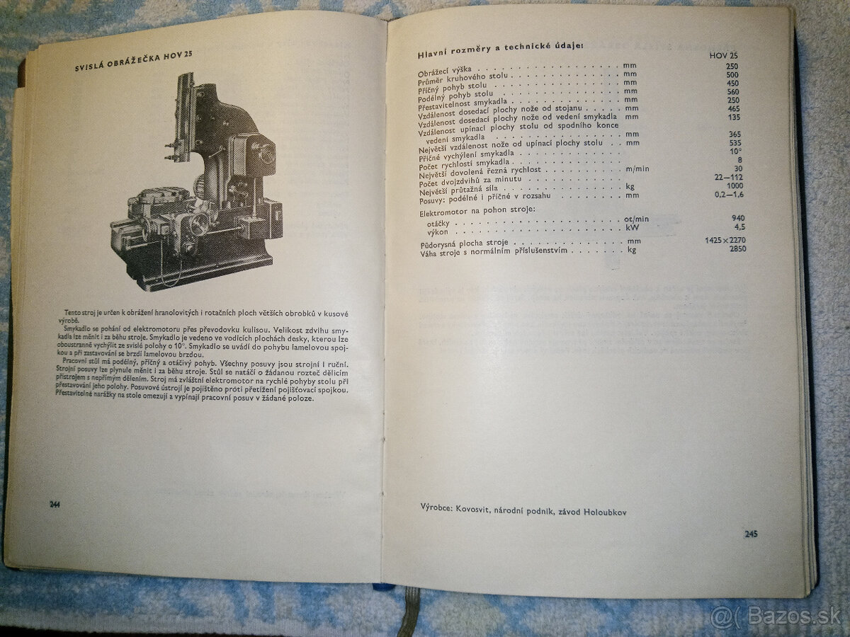 obrážačka zvislá TOS, typ HOV 25 - 4