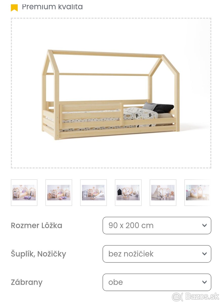 Domčeková posteľ s rozmerom lôžka 90x200 cm Elis design - 4