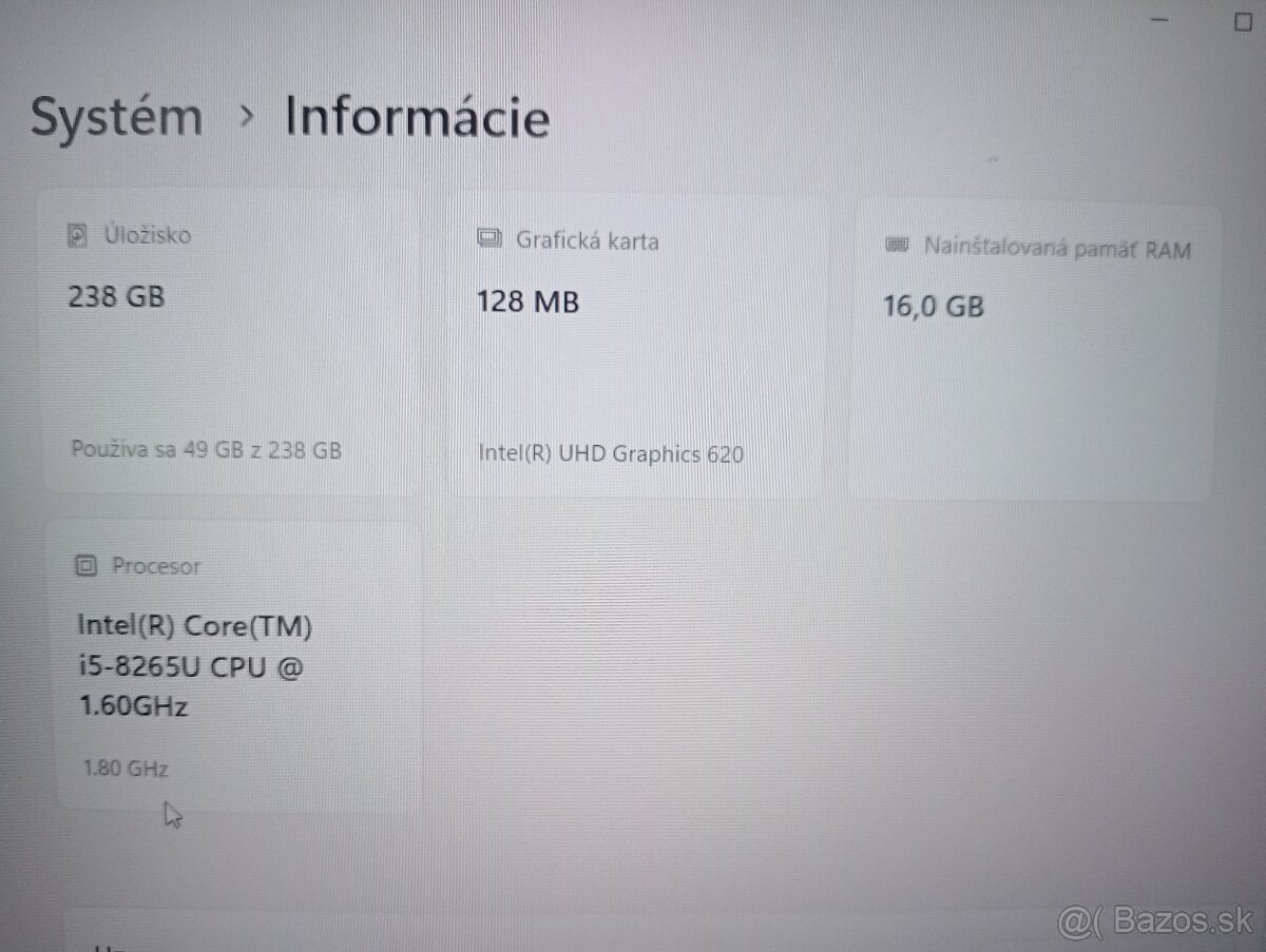 predám HP Elitebook 850 G6 , Intel Core i5 , 16gb ram , ssd - 4