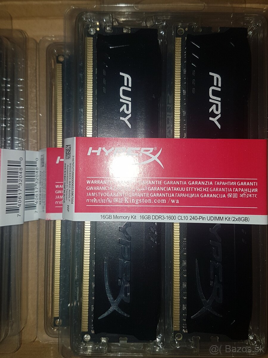 RAM Kingston HyperX Fury DDR3 16GB (2x8GB) 1866MHz CL10 - 4