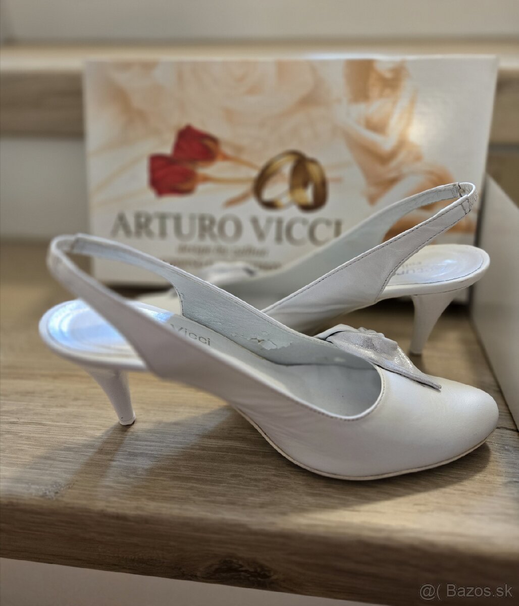 Dámske biele topánky 37 svadobné - 4