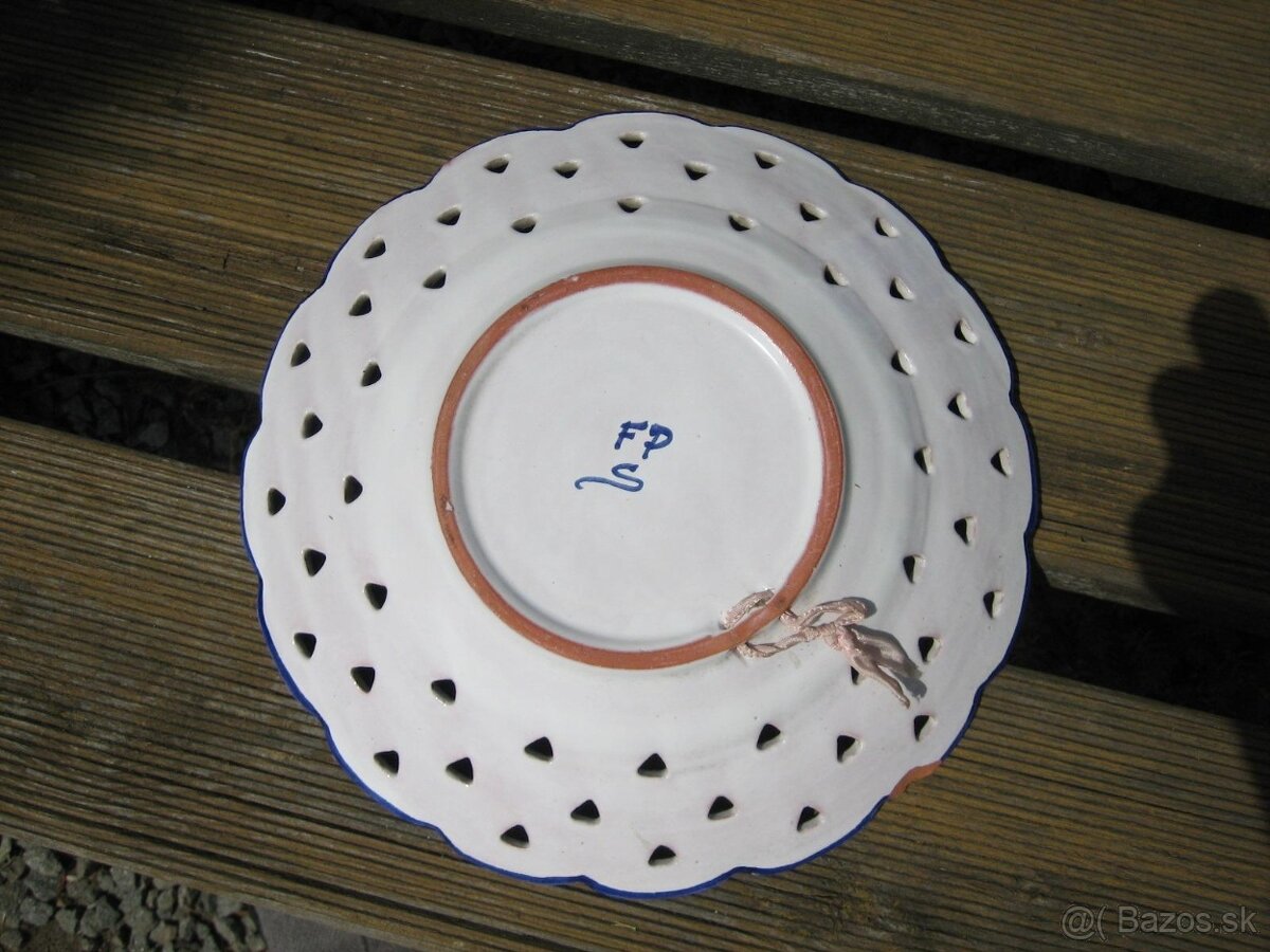 Modranská keramika tanier závesný 2 kusy. - 4