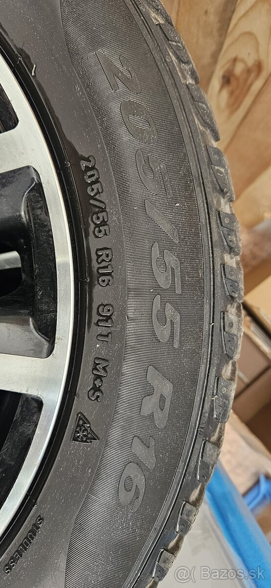 Disky + pneumatiky 205/55 R16 (M+S, zimné) - 4