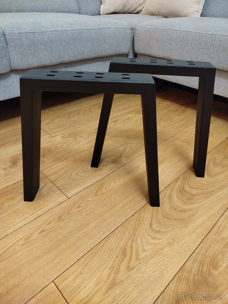 Stolové kovové podnože čierne 2 ks, 30/45×40 cm - 4