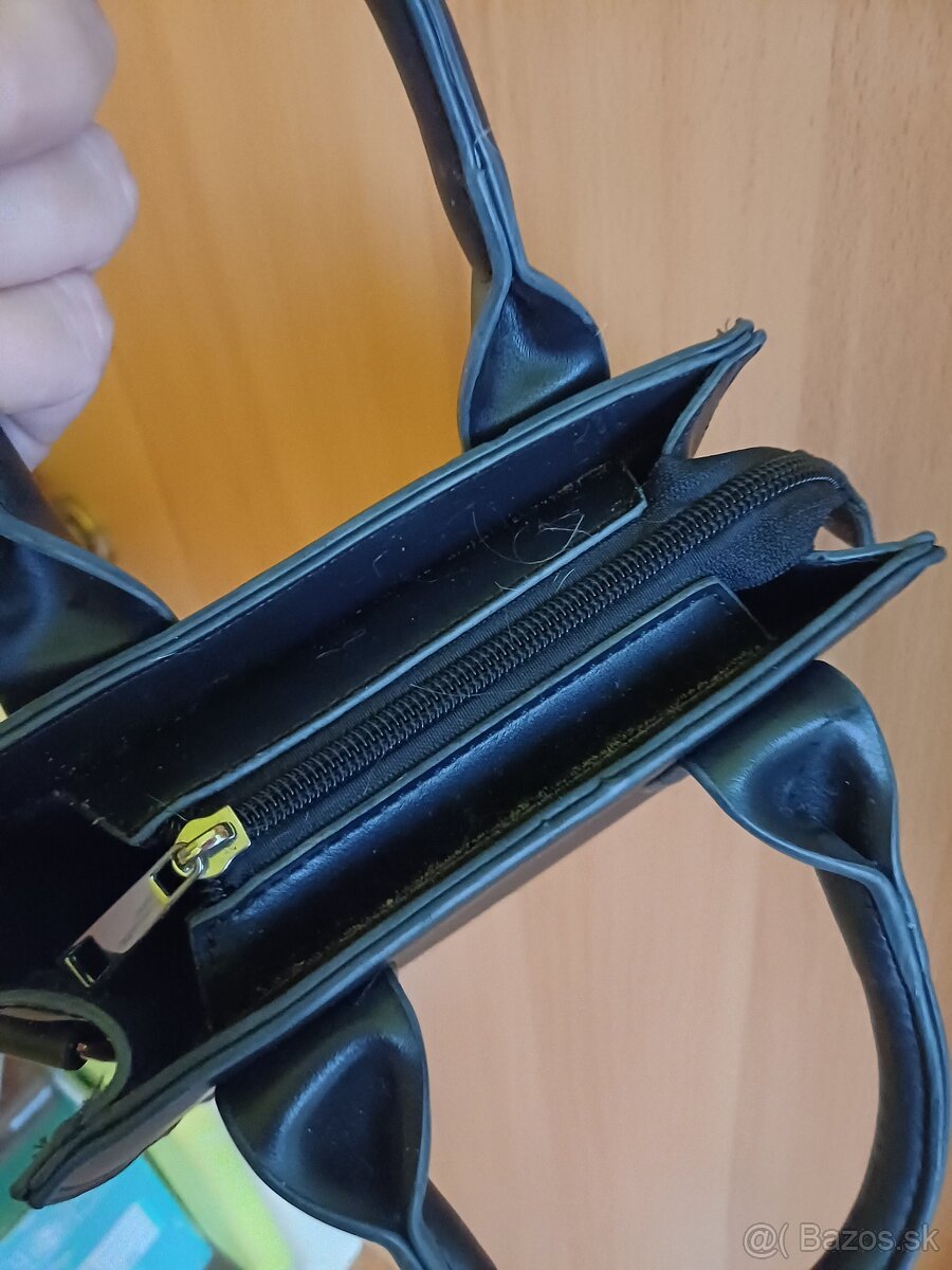 Čierna kožená kabelka-NOVÁ - 4