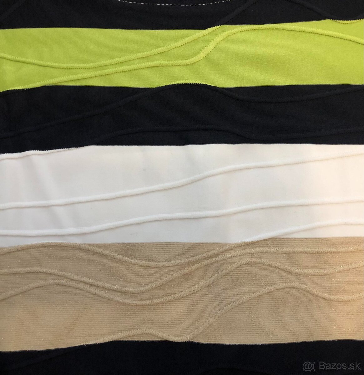 Pásikové spoločenské šaty, elastická veľkosť L - 4