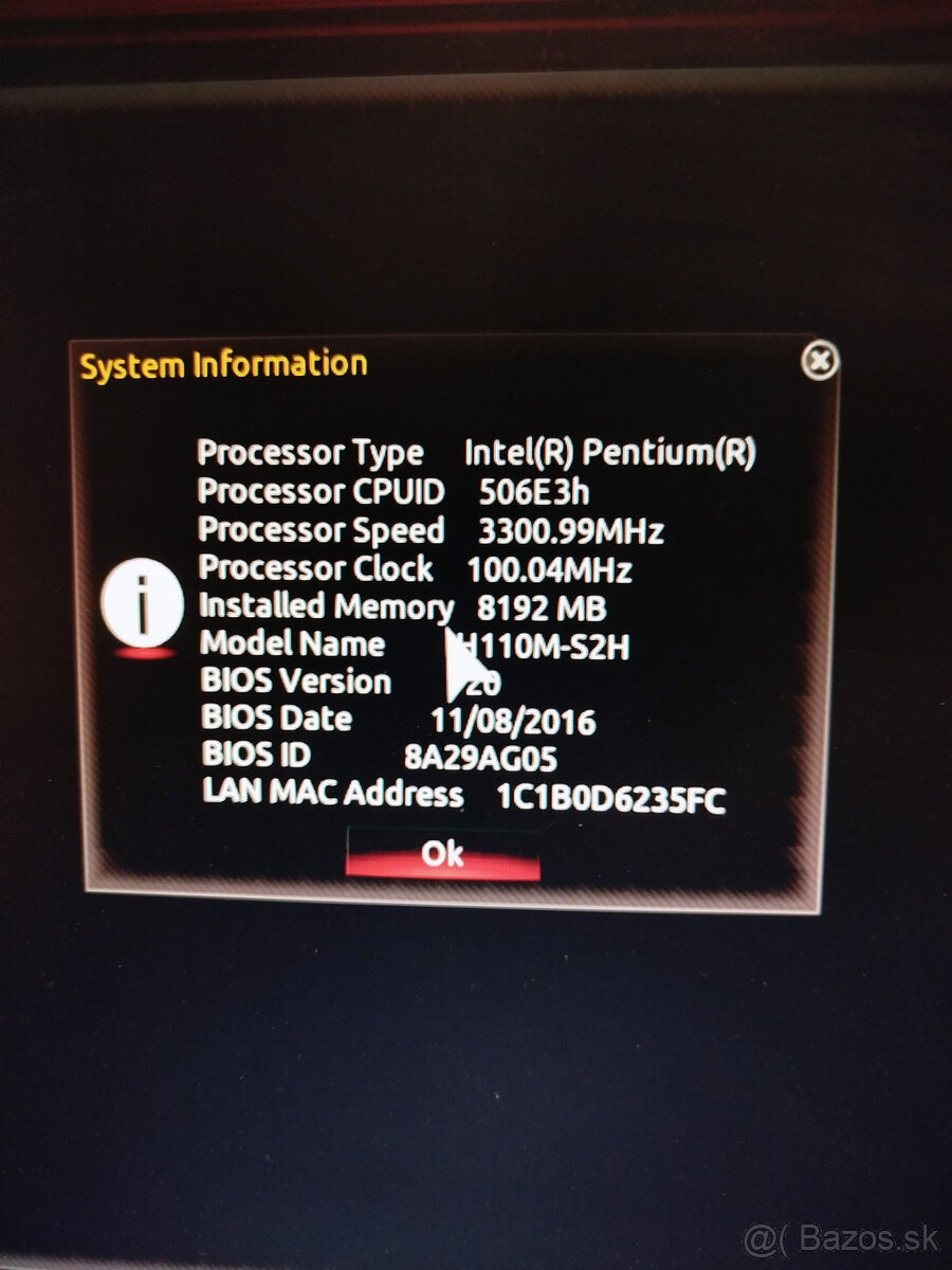 doska Gigabyte H110M-S2H + Intel Pentium G4400 LGA1151 - 4