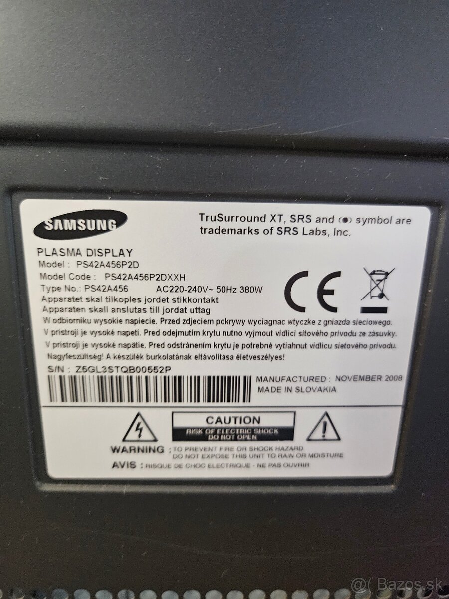 Samsung plasma TV PS42A456 - 4