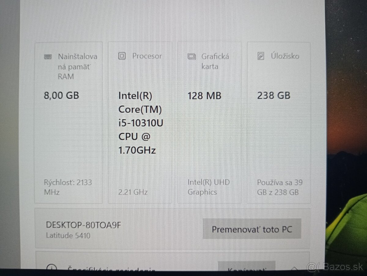 predám Dell Latitude 5410 , Intel i5 , 8gb ram , Win 10 - 4