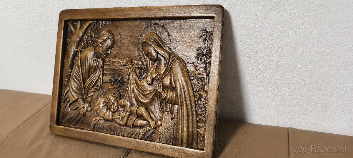 Drevený obraz Svätá rodina 30/40cm.hrubka 2cm. - 4