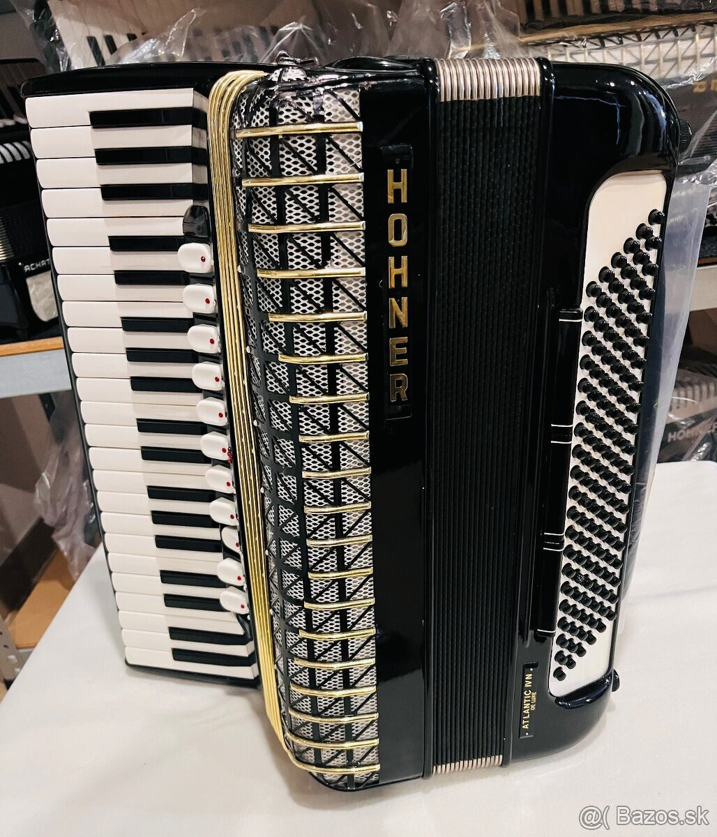 Predám akordeón Hohner Atlantic De Luxe. 120 Basový - Made - 4