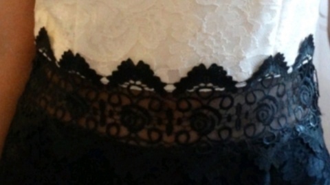 Elegantné Šaty čierno biele - 4