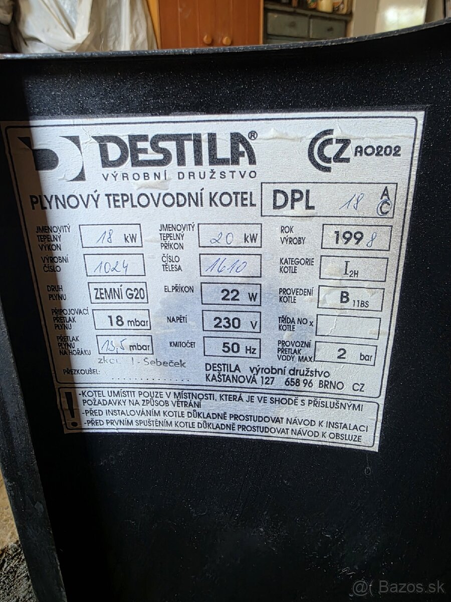 plynový kotol Destila Ocelot DPL 18 - 4