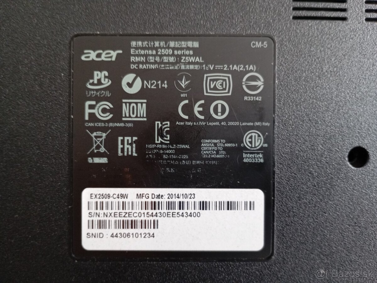 predám základnú dosku pre Acer Extensa 2509 - 4