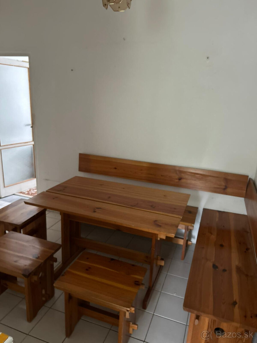 Sedenie - súprava do jedálne, alebo kuchyne, z masívu - 4