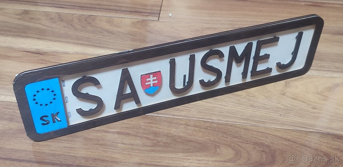 Dekoratívna Lampa v tvare ŠPZ s motívom "USMEJ SA" - 4