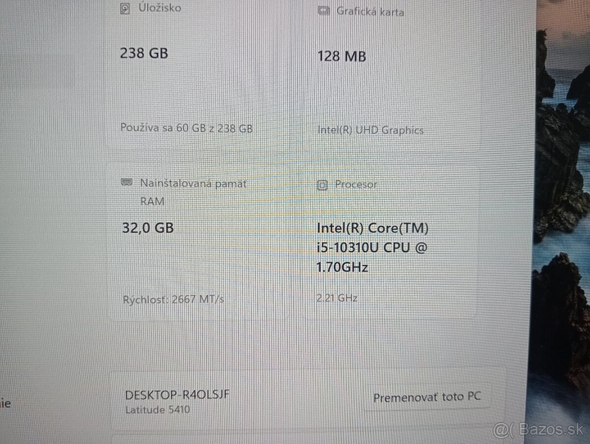Dell Latitude 5410 , Intel core i5, WIN11 , 32gb ram , ssd - 4