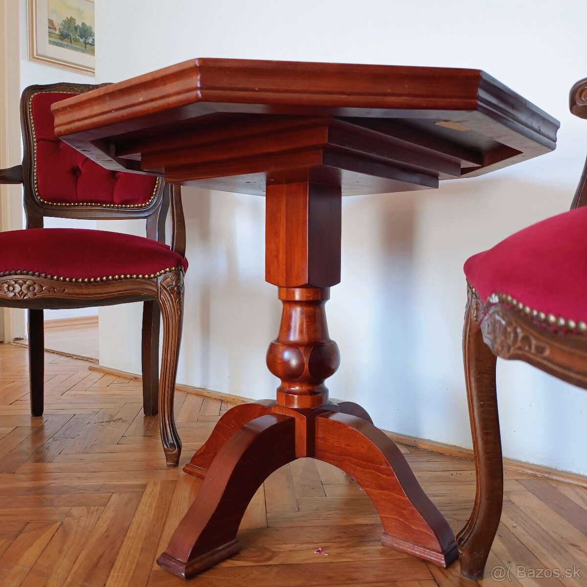 ŠTÝLOVÁ ZOSTAVA – 2 kreslá + stolík, retro čalúnenie - 4