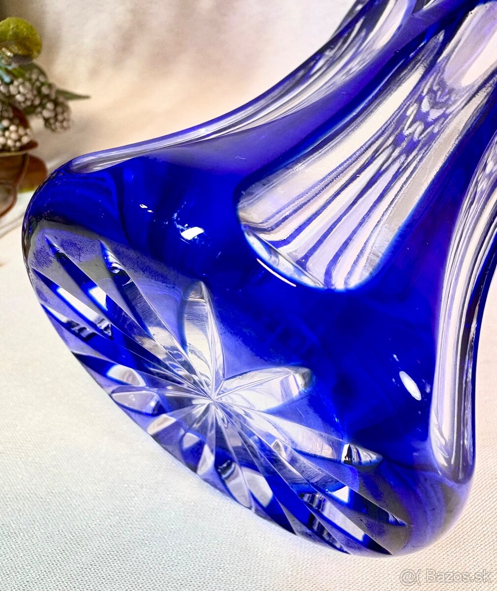 Vaza prekladané sklo Kamenicky Šenov 1930 - 4