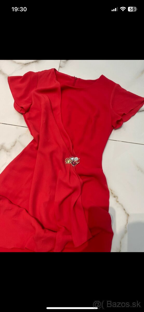 Nádherné Elegantné spoločenské šaty s brošňou - 4