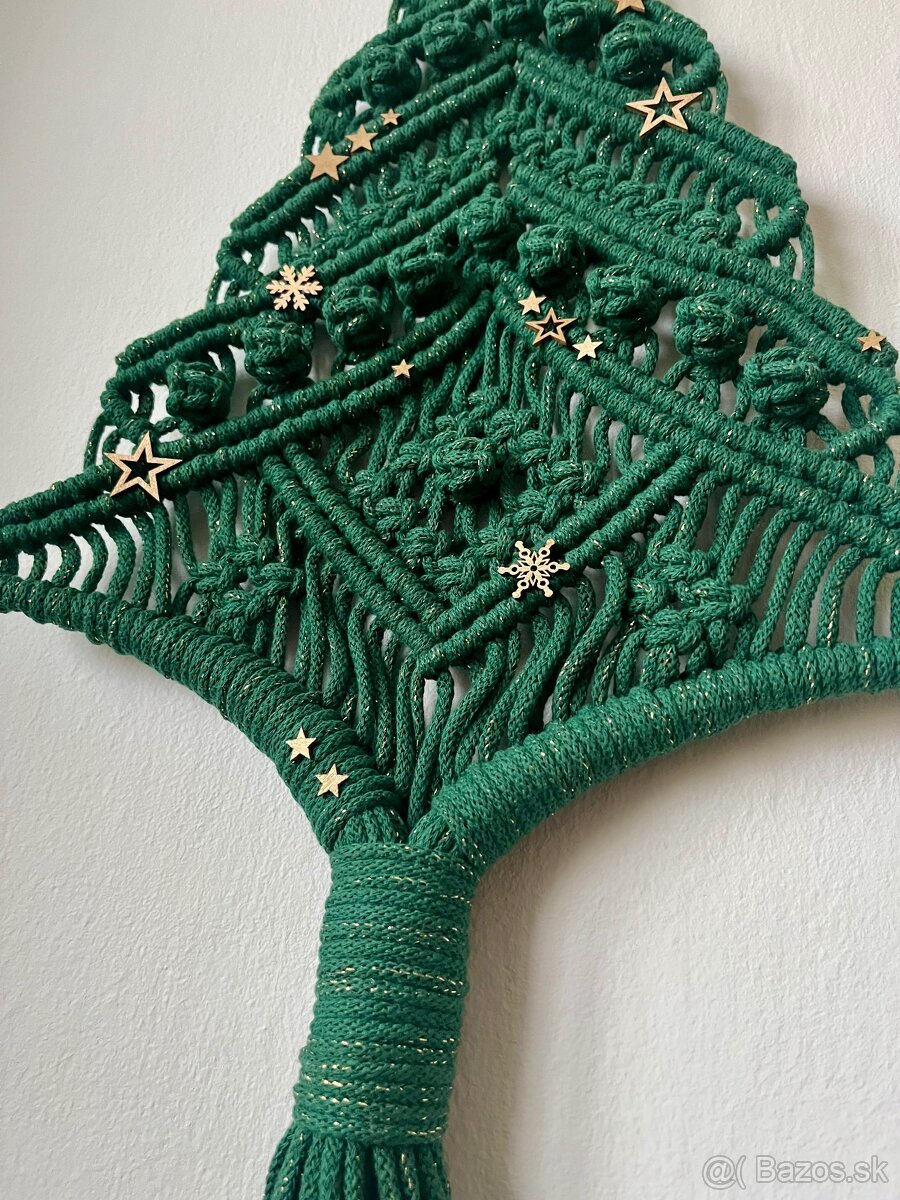 macrame vianočný stromček gold - 4