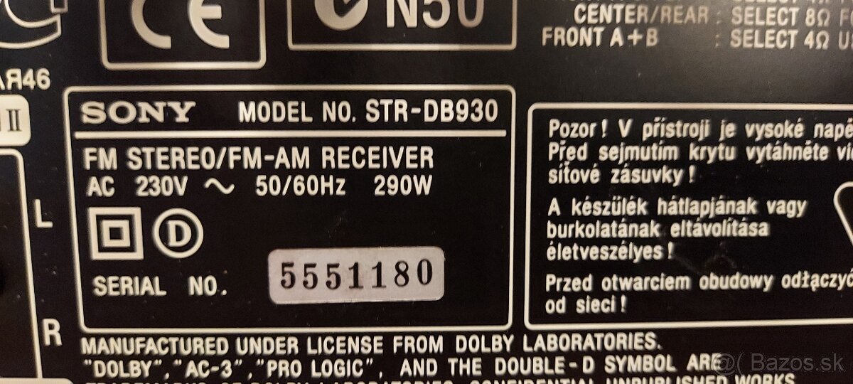 Predám receivery Sony a Denon - 4