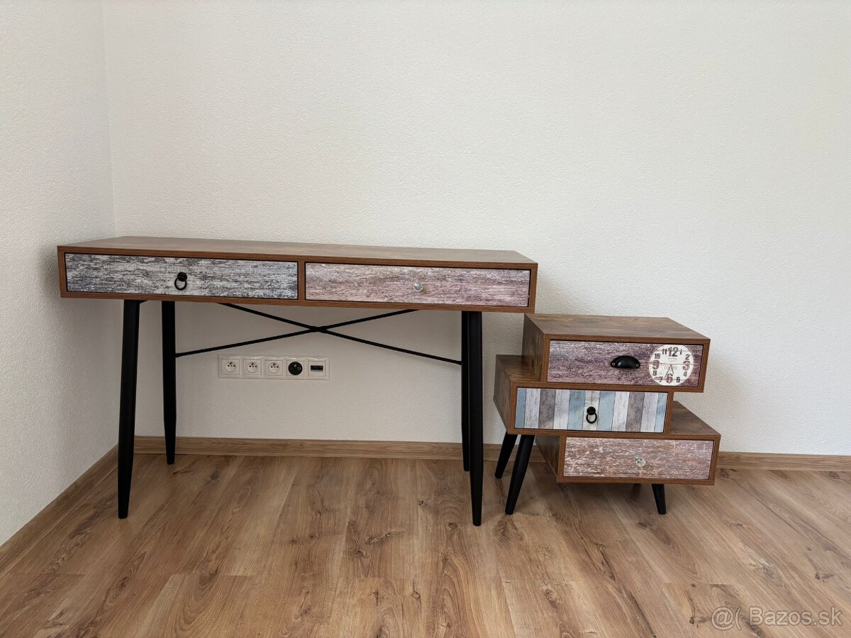 Pracovný stôl, ozdobná minikomoda a pracovné kreslo - 4
